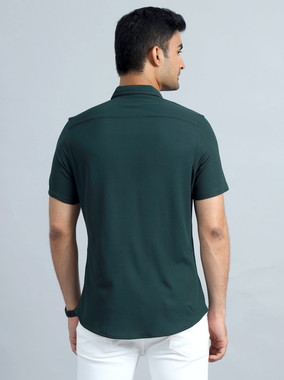 Men's rPET Casual Half Sleeve Shirts - Bottle Green
