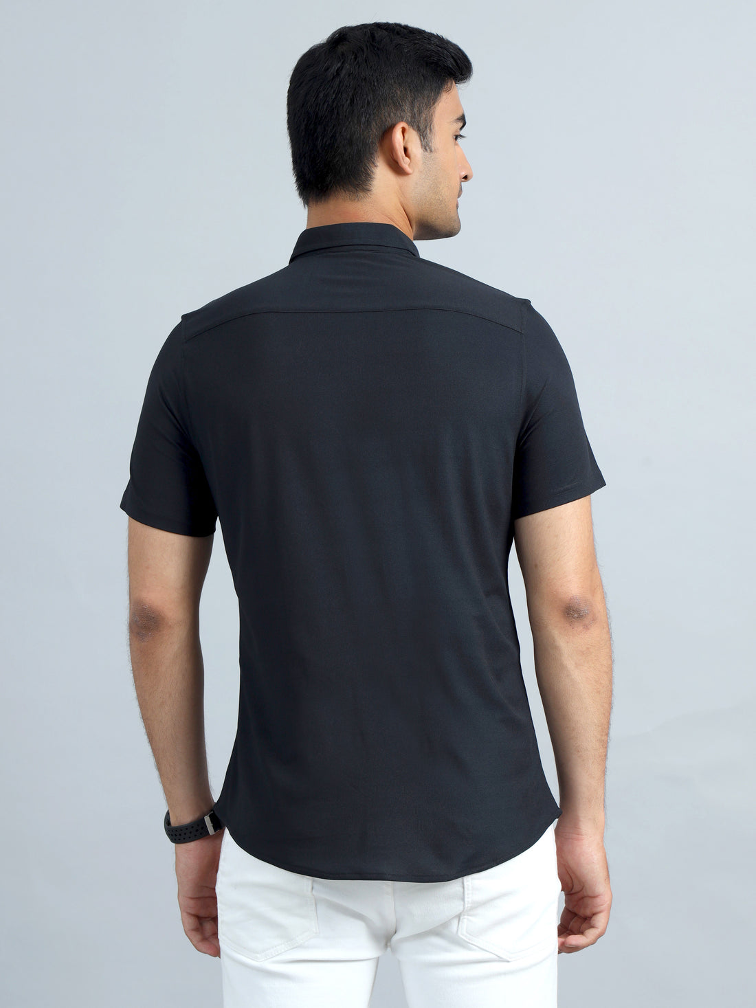 Men's rPET Casual Half Sleeve Shirts - Black