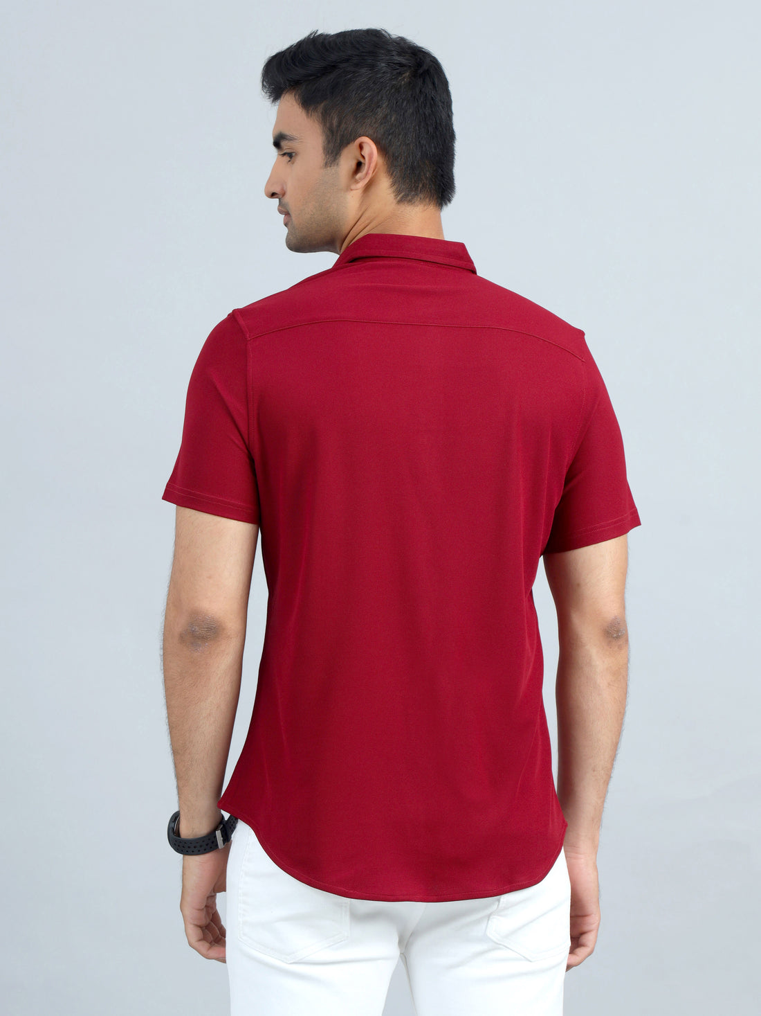 Men's rPET Casual Half Sleeve Shirts - Red Wine