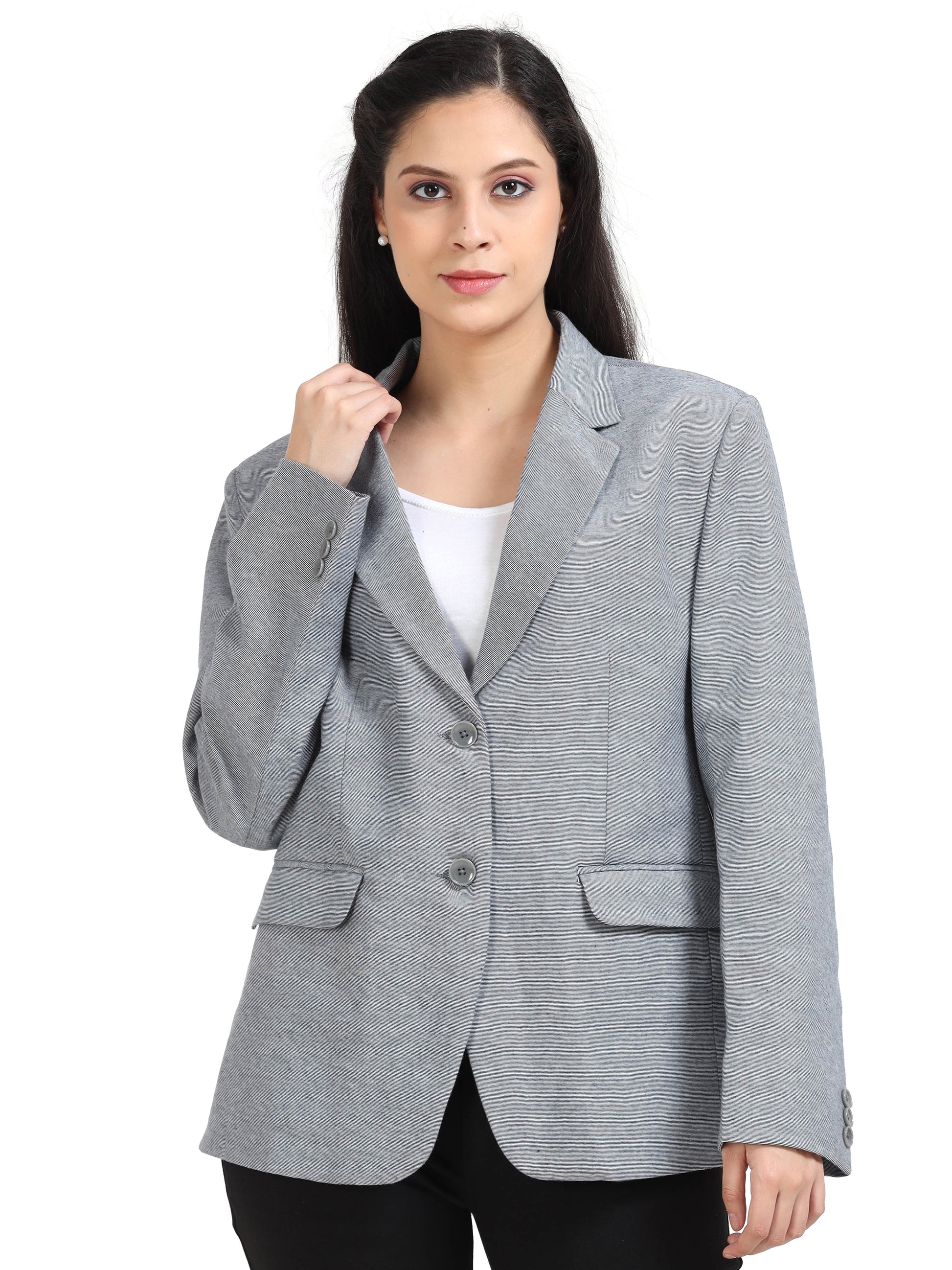 Women's rPET with Recycled Cotton Blazer Black