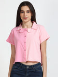 Women's Cotton Dual Toned Flared Shirt