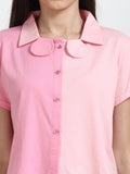 Women's Cotton Dual Toned Flared Shirt