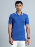 Casual Mens Polo Tshirt - Imperial Blue and White