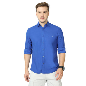 Men's rPET Casual Full Sleeve Shirt - Imperial Blue