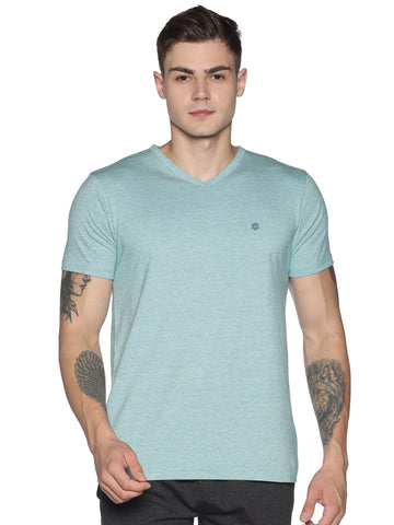 Men's rPET with Recycled Cotton V-Neck TShirt - Jade