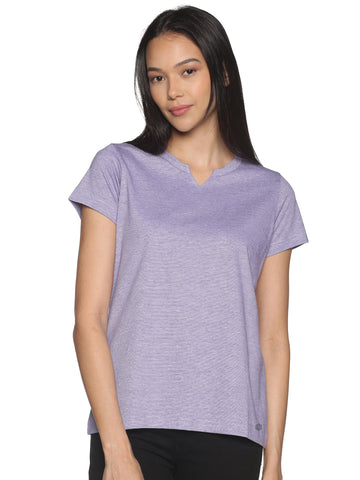 Women's rPET with Recycled Cotton Lazy Round Neck TShirt - Jamun