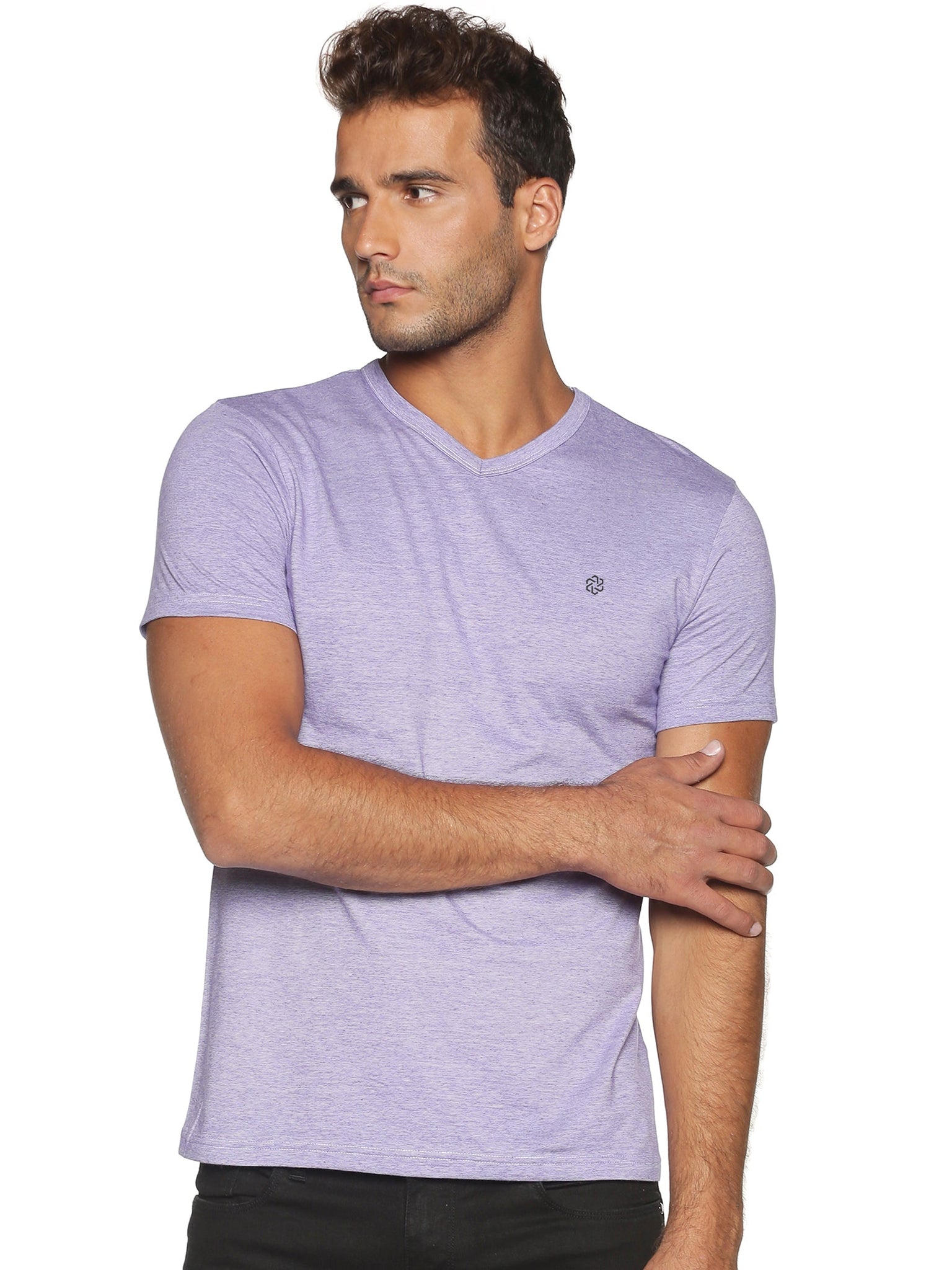 Men's rPET with Recycled Cotton V-Neck TShirt - Jamun