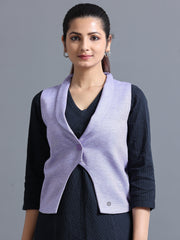 Women's rPET with Recycled Cotton Shawl Collar Waistcoat - Jamun