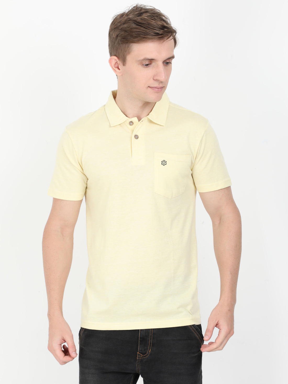 Solid Polo Tshirt for Men - Lemon