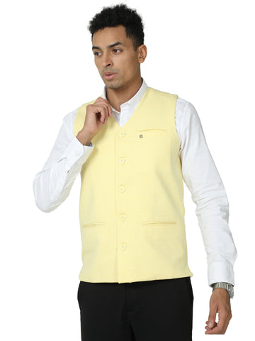 Men's Plus Size rPET SB V Neck Waistcoat's - Lemon