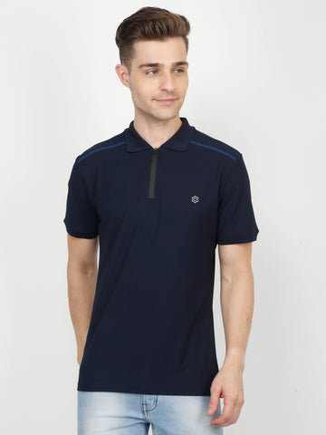 Sporty Men's Polo T-Shirt - Navy