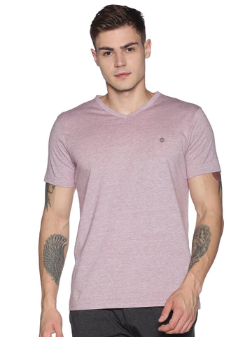 Men's rPET with Recycled Cotton V-Neck TShirt - Maroon