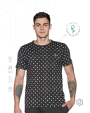 Men's Cotton Polka Dots Round Neck TShirt