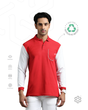 Men's rPET Full-Sleeved Athletic Polo T-Shirt