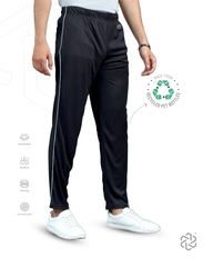 Men's rPET Track with Piping - Black with Mint