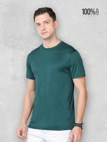 Men's rPET Round Neck TShirt - Bottle Green