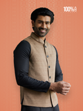 Side profile of Men’s Modi Coat Dual Tone Nut Brown