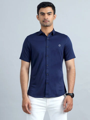 Men's rPET Casual Half Sleeve Shirts - Navy