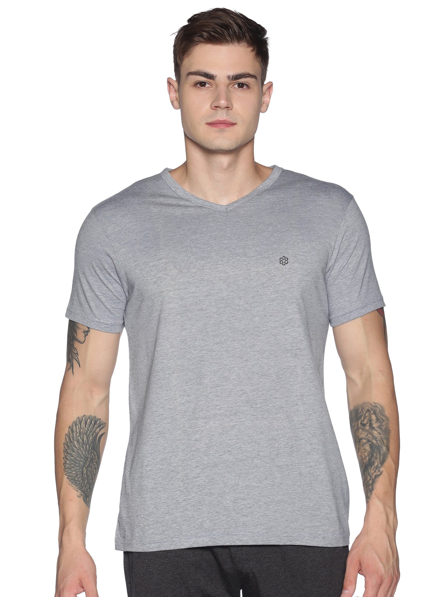 Men's rPET with Recycled Cotton V-Neck TShirt - Navy