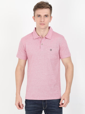 Solid Polo Tshirt for Men - Pink