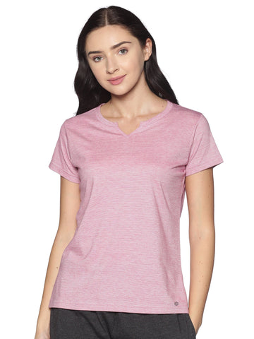 Women's rPET with Recycled Cotton Lazy Round Neck TShirt - Pink