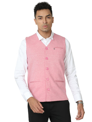 Men's Plus Size  rPET SB V Neck Waistcoat's - Pink