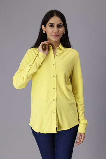 Women's rPET Casual Full Sleeve Shirt - Sunshine Yellow