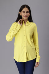Women's rPET Casual Full Sleeve Shirt - Sunshine Yellow