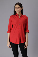 Women's rPET Casual Full Sleeve Shirt - Arrow Red