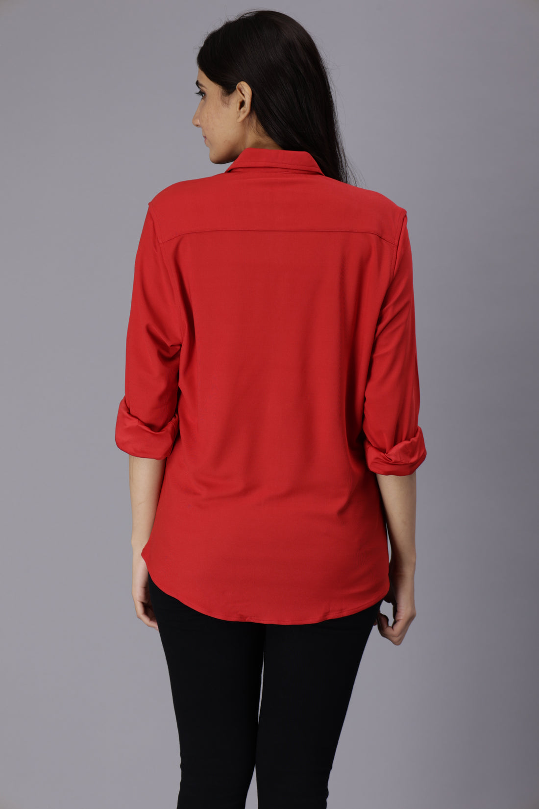 Women's rPET Casual Full Sleeve Shirt - Arrow Red