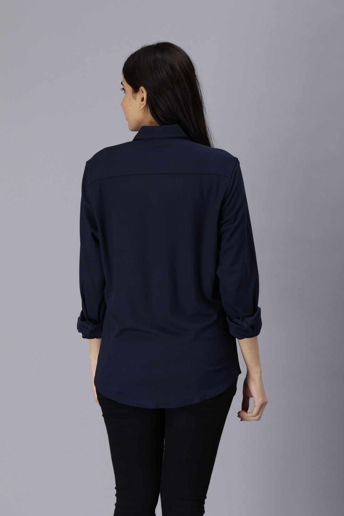 Women's rPET Casual Full Sleeve Shirt - Navy