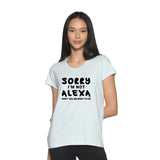Women's Cotton V Neck TShirt with Chest Print - Alexa