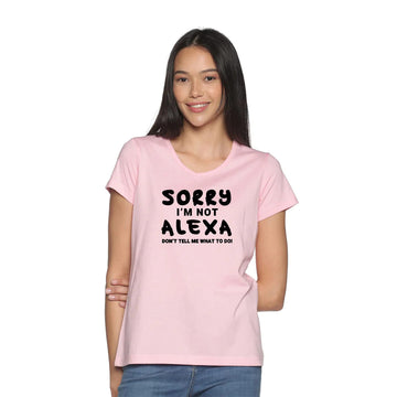 Candy Pink Alexa Print - Women's V neck TShirt