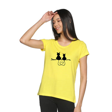 Spaghetti Squash Cat Print - Women's Round Neck TShirt