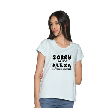 Whispy Blue Alexa Print - Women's Round Neck TShirt