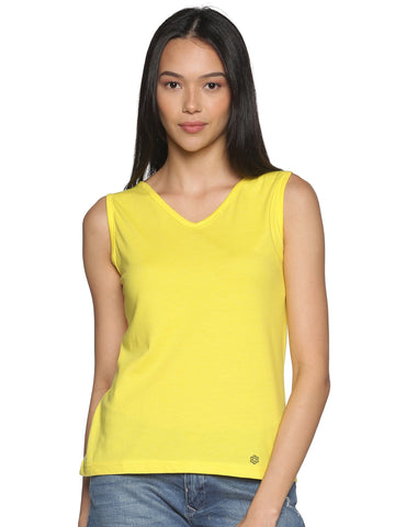 Women's Recycled Cotton Dual Neck Tank Top - Sphagetti Squash
