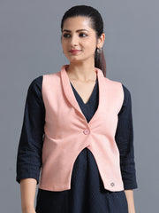 Women's rPET with Recycled Cotton Shawl Collar Waistcoat - Mandarin