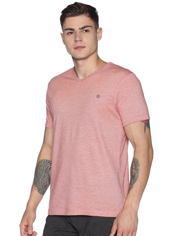 Men's rPET with Recycled Cotton V-Neck TShirt - Scarlet