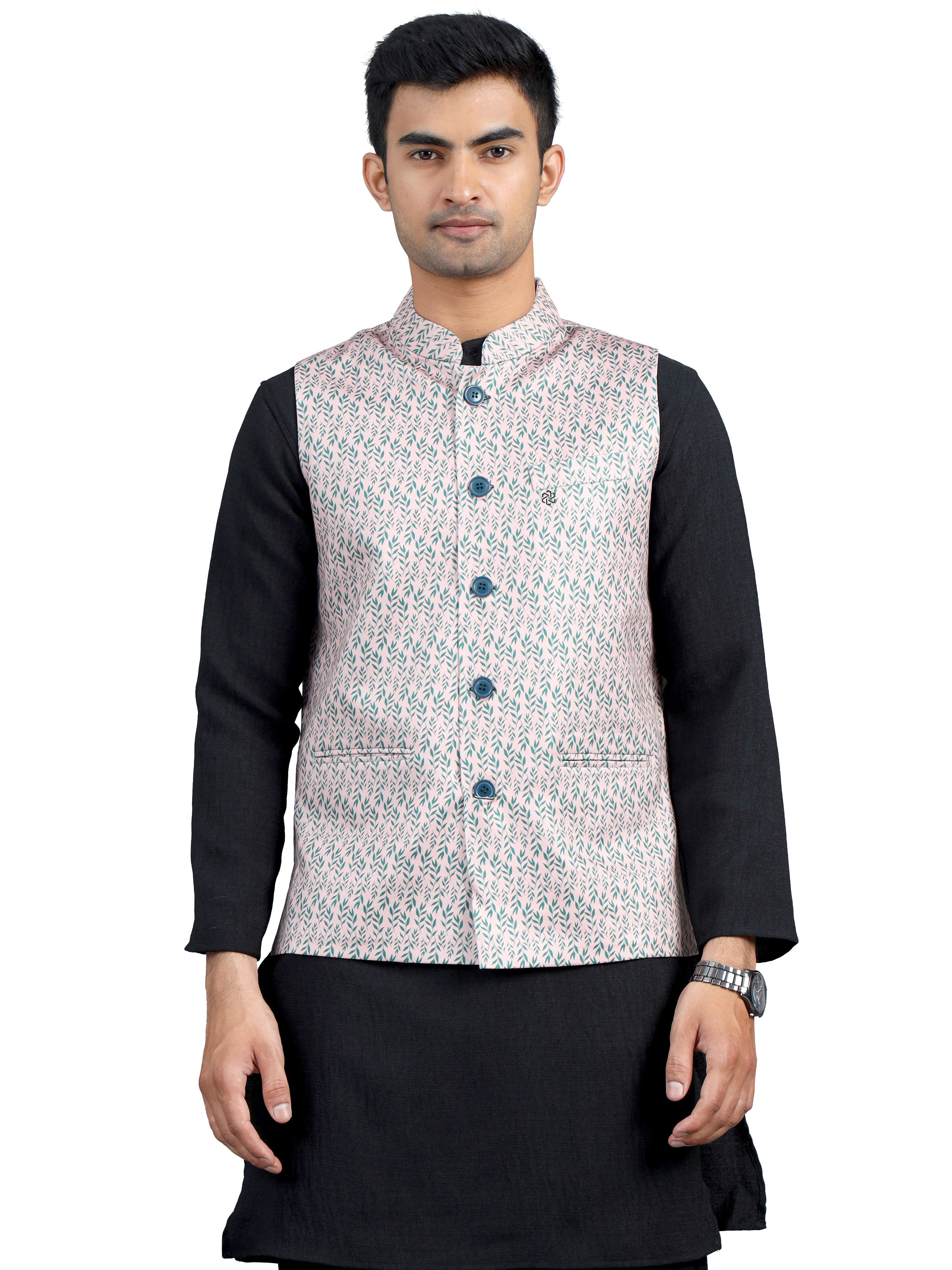 Buy Men’s Printed Modi Coat Online – Brown Leaf Jacket – Ecoline ...