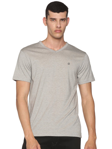 Men's rPET with Recycled Cotton V-Neck TShirt - Steel Grey