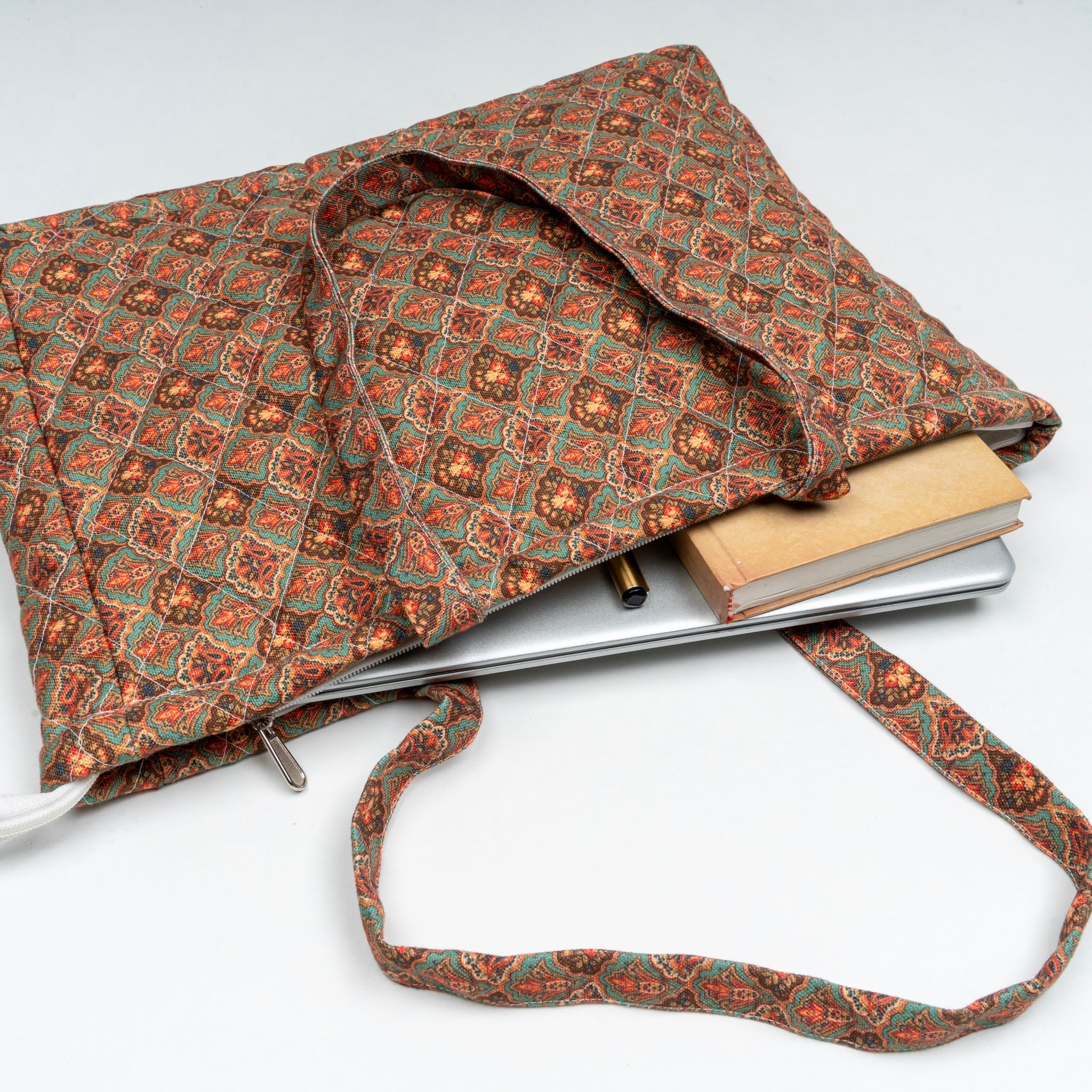 Women's Printed Laptop Bag - Hand Block Print