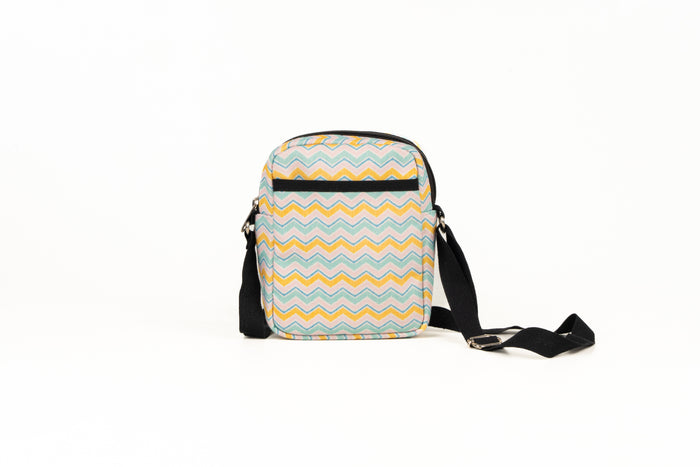 Unisex Box Wave Stripe Printed rPET Sling Bag