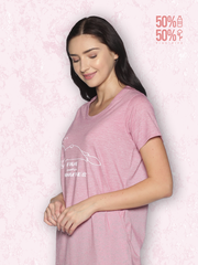 Women's rPET with Recycled Cotton Tee Dress - Pink