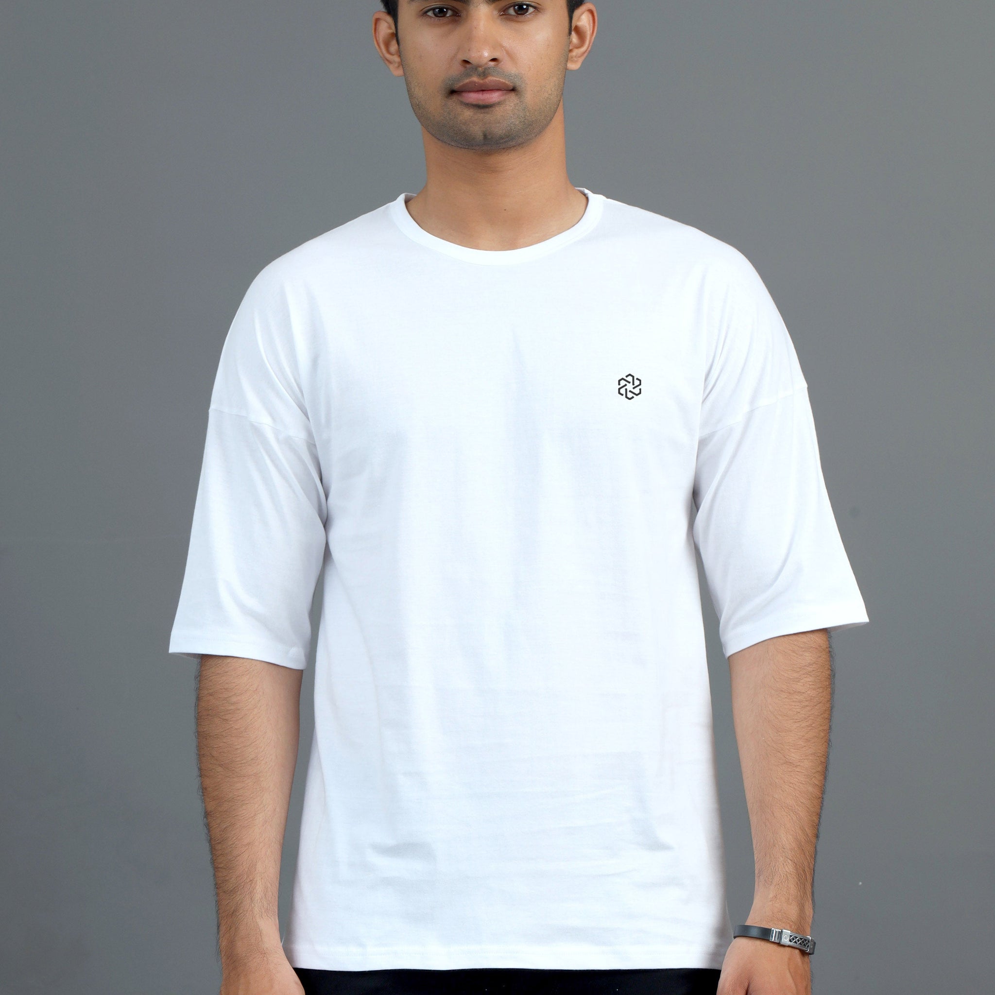 Men's Recycled Cotton Oversized Round Neck TShirt - White