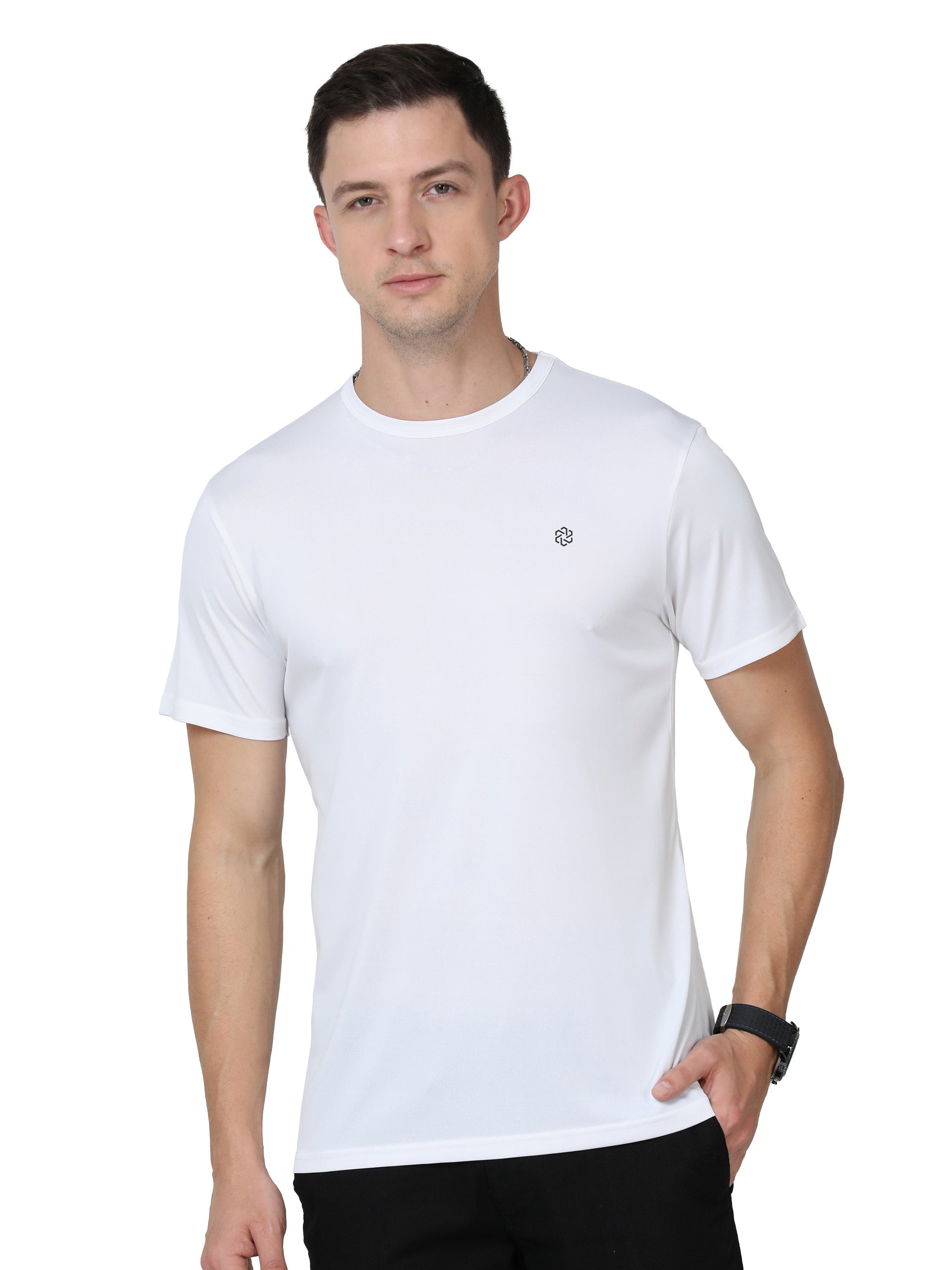 Solid Men’s Active T-Shirt – White