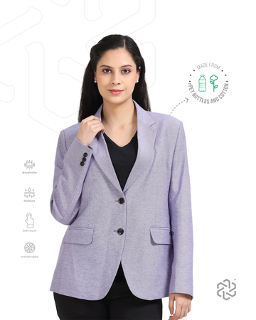 Women's rPET with Recycled Cotton Blazer - Jamun