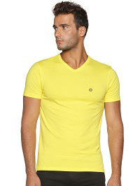 Men's Recycled Cotton V-Neck TShirt - Sphagetti Squash