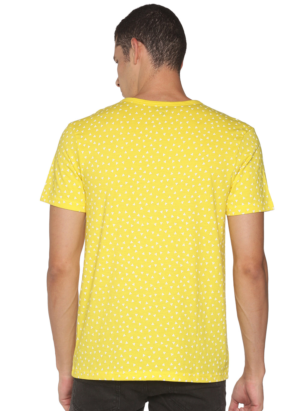 Men's Triangle Print Round Neck T-Shirt