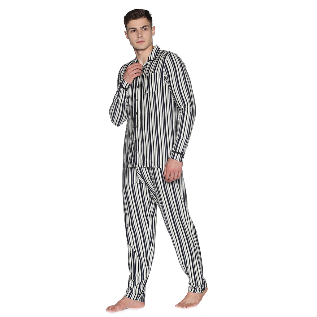 Men's Cotton Pyjama Set - Yarn Dyed Stripes